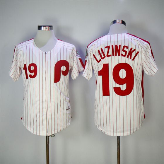 Men Philadelphia Phillies #19 Luzinski Red 1983 Throwback Edition MLB Jerseys->philadelphia phillies->MLB Jersey
